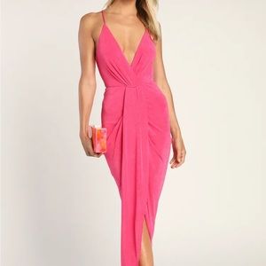 Pink midi dress from lulus